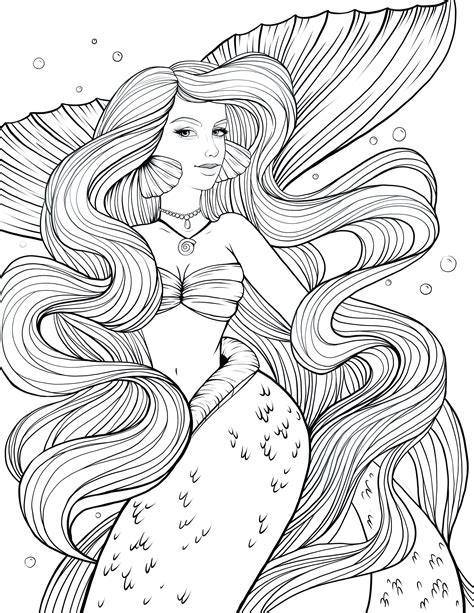 Mermaid Coloring Page Printable